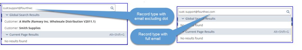Email search without domain