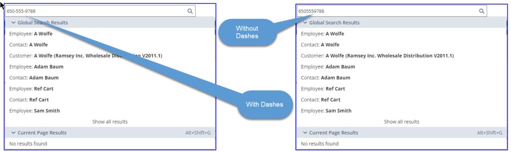 Phone number search